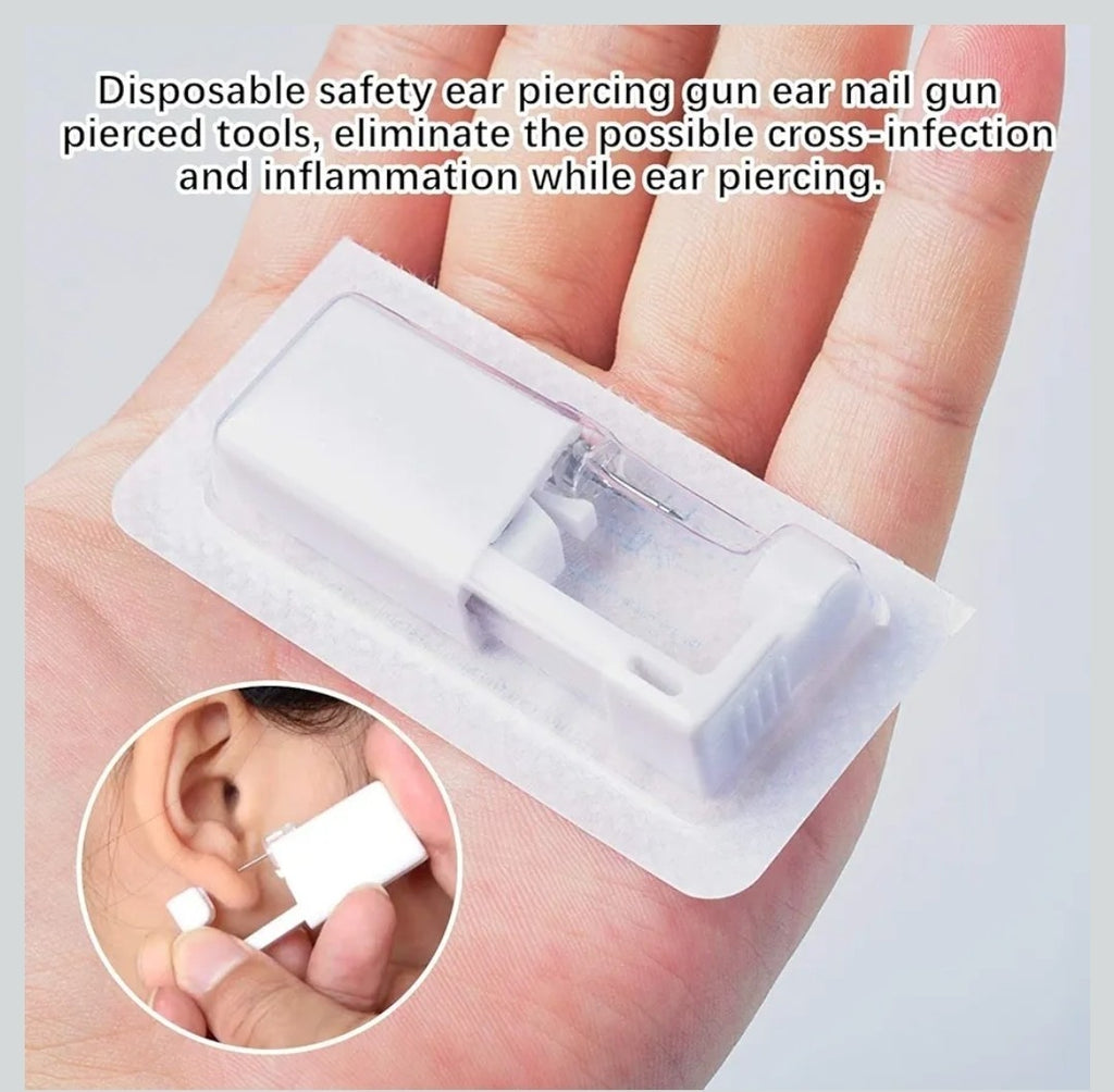 Disposable Nose Piercing Gun Kit - 2 Pack with Built-In Studs