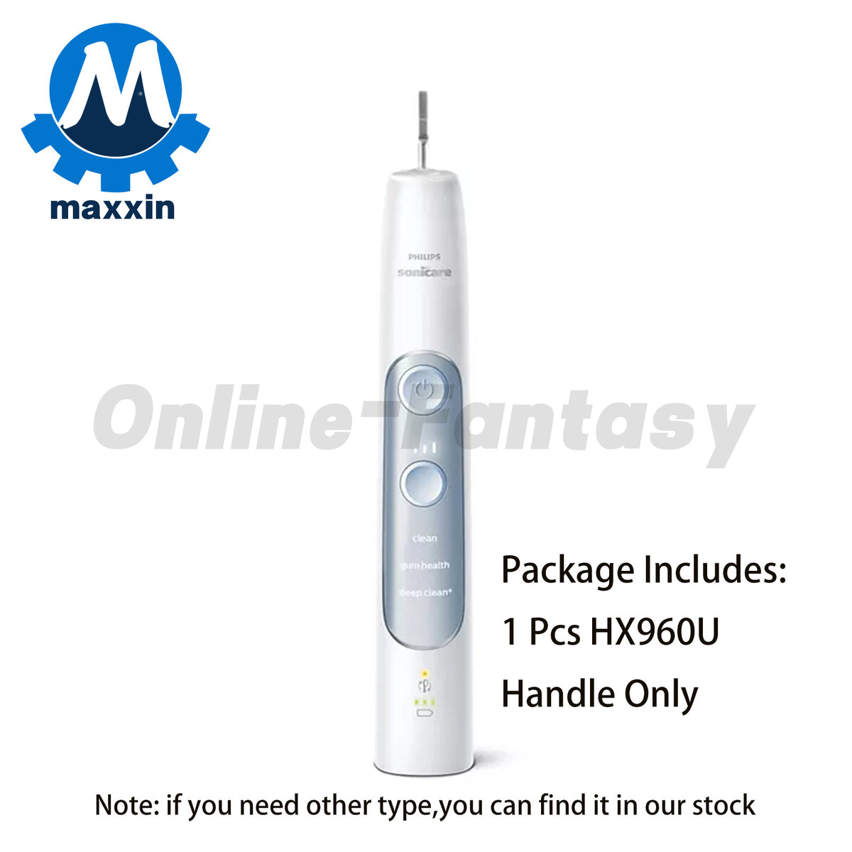 Electric Sonic Toothbrush Handle with Multiple Modes - Silver