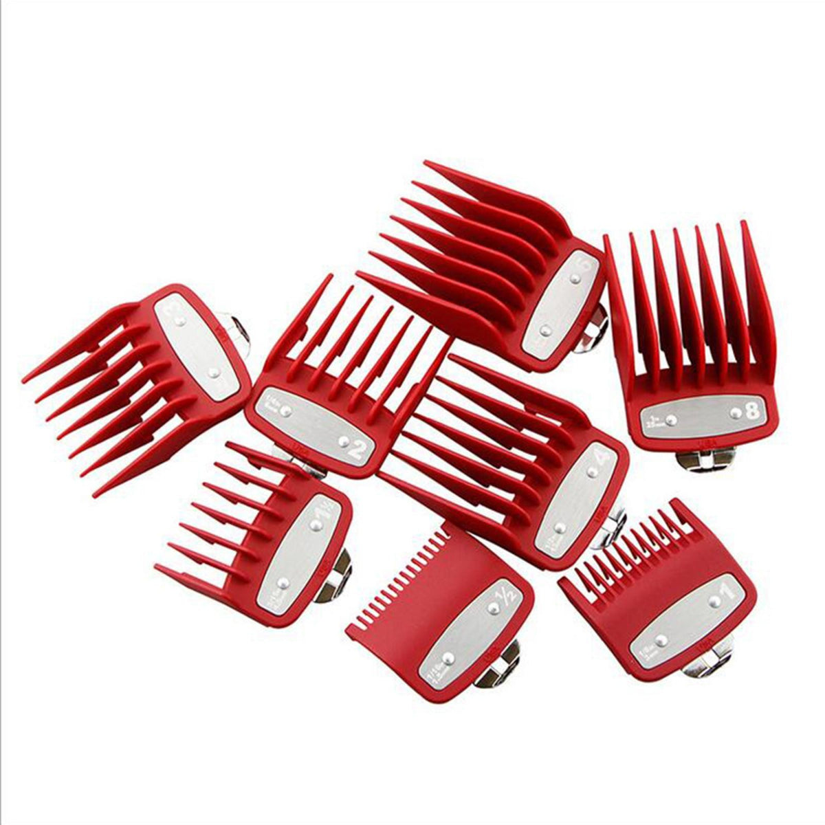 8PCS Metal Hair Clipper Guide Combs for WAHL Trimmers - Adjustable Guard Attachments