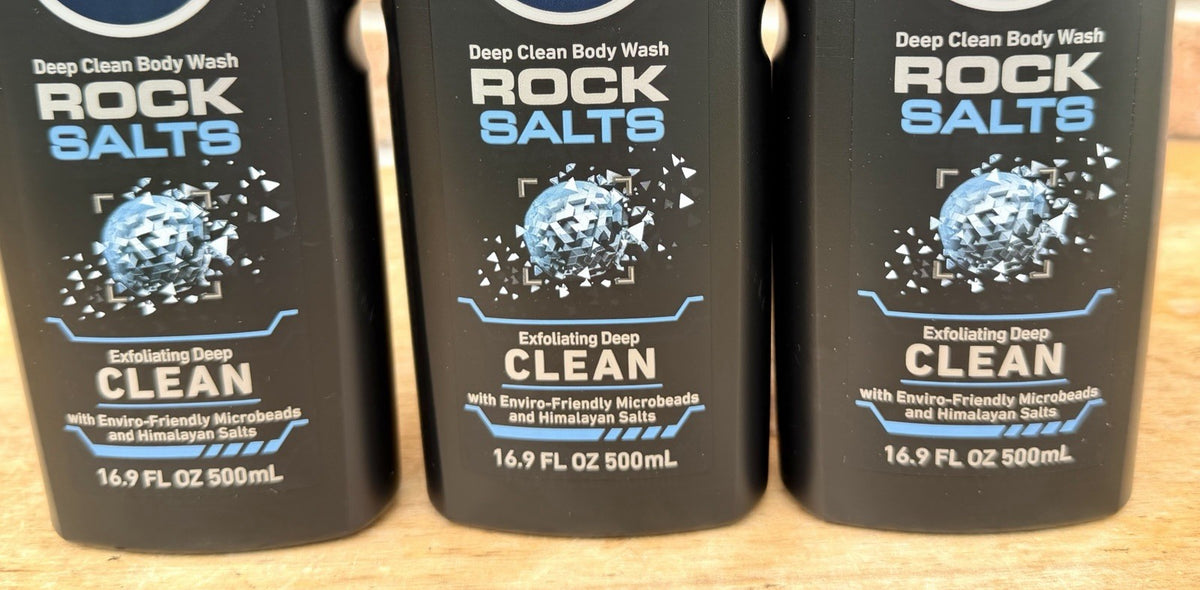 Nivea Men Deep Clean Himalayan Salts Body Wash 16.9 Oz - 3 Pack