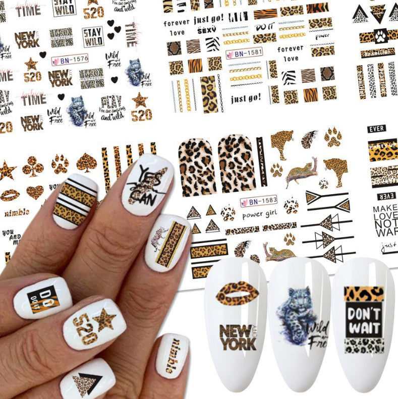 Leopard Nail Art Water Stickers - Wild Animal Print Decals for Nails