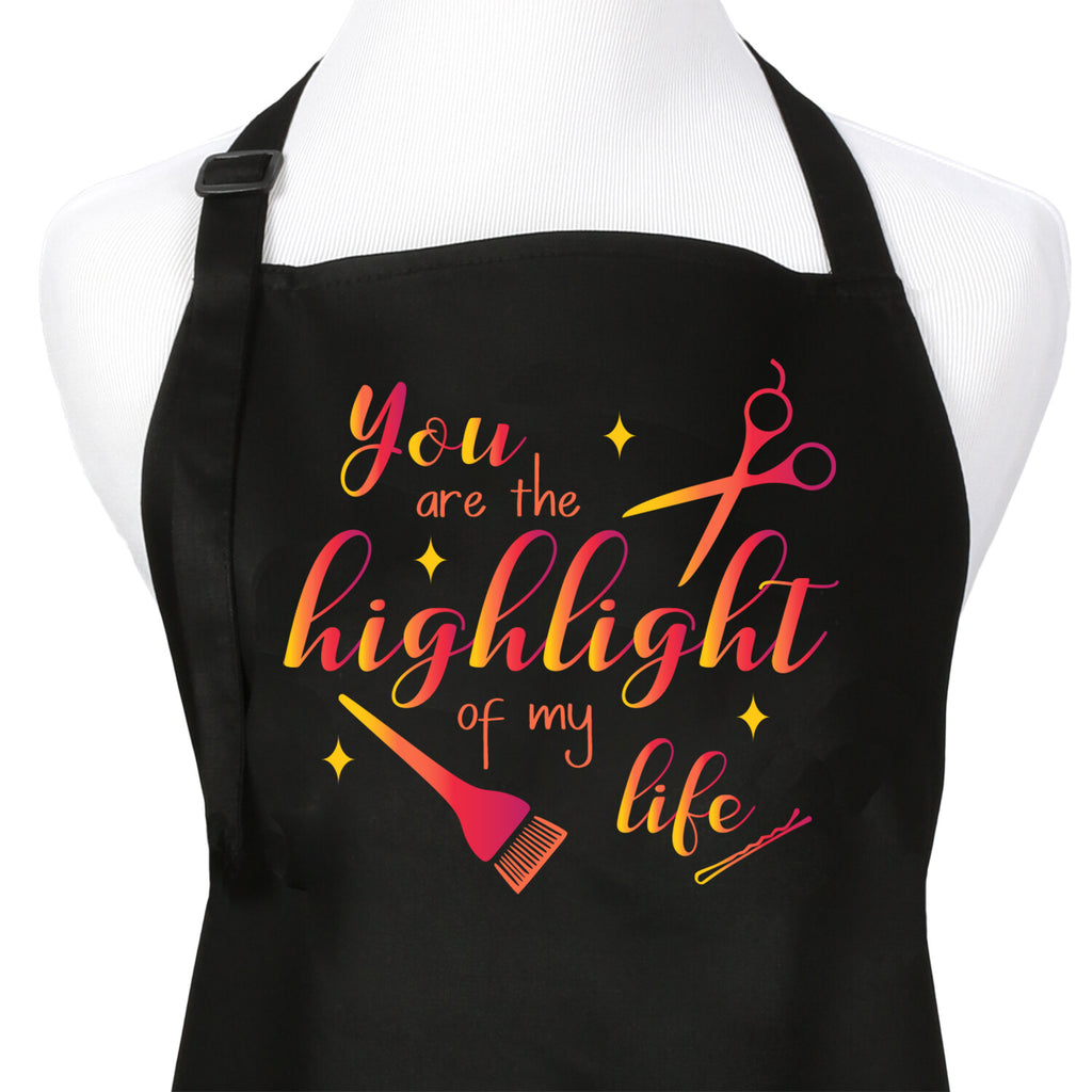 Salon Apron with Whimsical Sunset Design, Adjustable Neck & Pockets