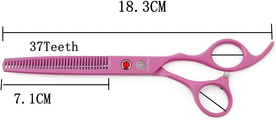 Pet Grooming Scissors 7 Inch Pink Stainless Steel Curved Shears for Dogs & Cats