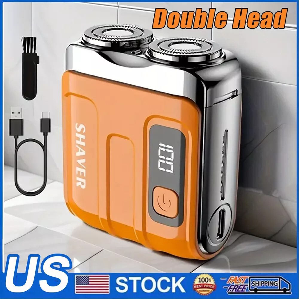 Men's Rechargeable Waterproof Mini Travel Rotary Electric Shaver