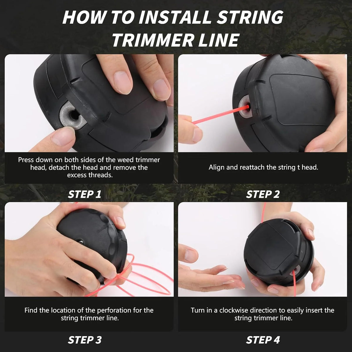 Replacement String Trimmer Head for Dewalt 20V Cordless Weed Eater - Quick Load, Pre-Wound Line