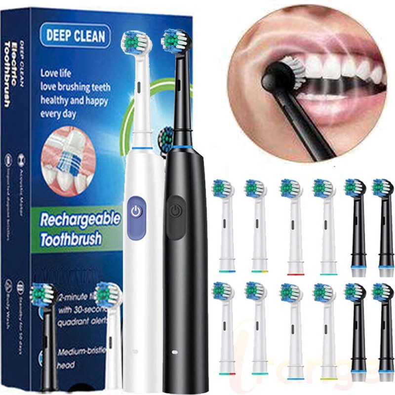 Electric Toothbrush Rechargeable 5 Modes with 4 Brush Heads - USB Type-C
