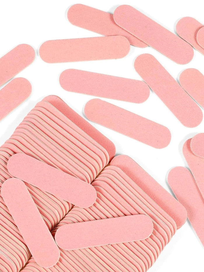 Mini Pink Nail Files Set - Double-Sided Emery Boards for Manicure & Pedicure