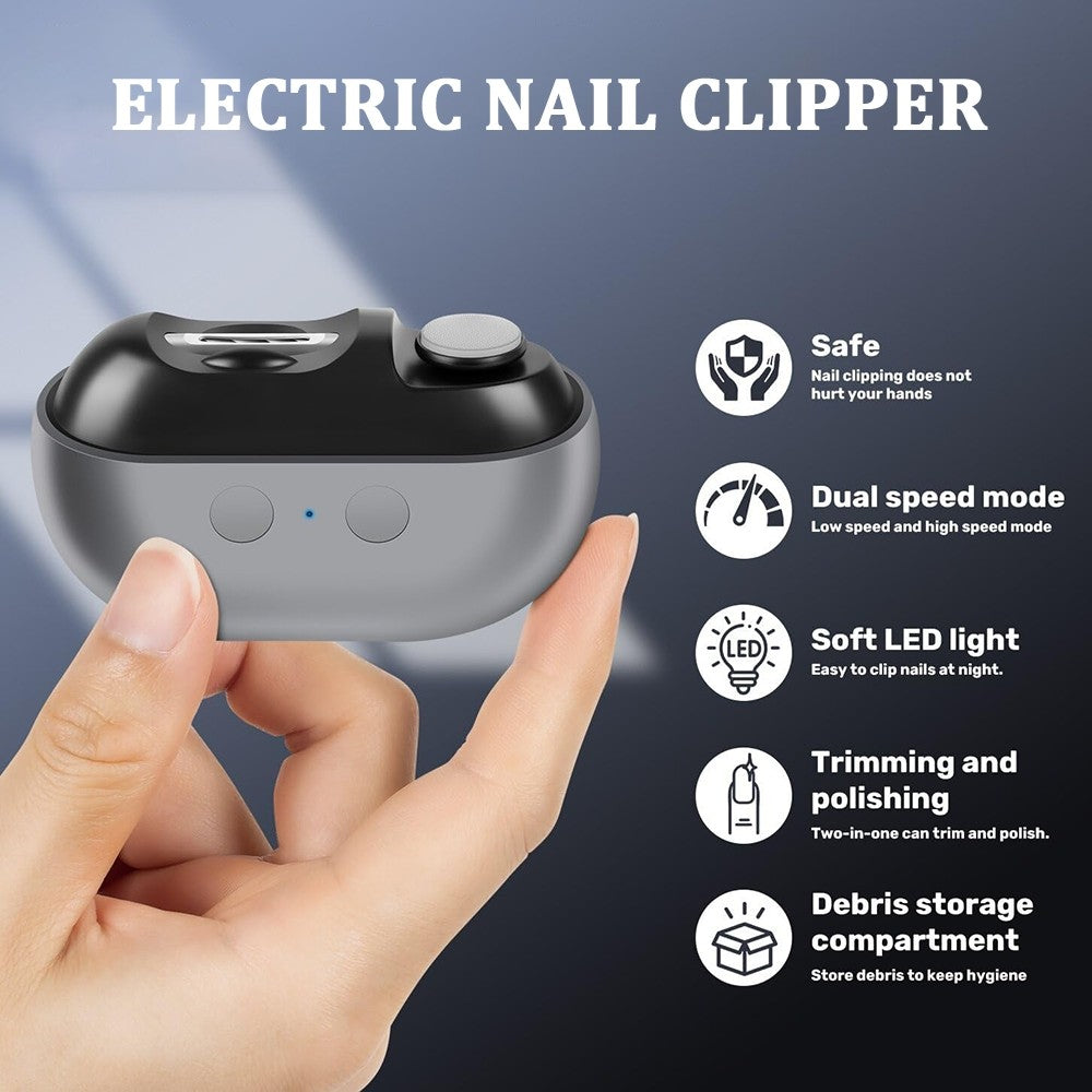 Electric Nail Clipper 3-in-1 Multi-Functional Manicure Tool with LED Light