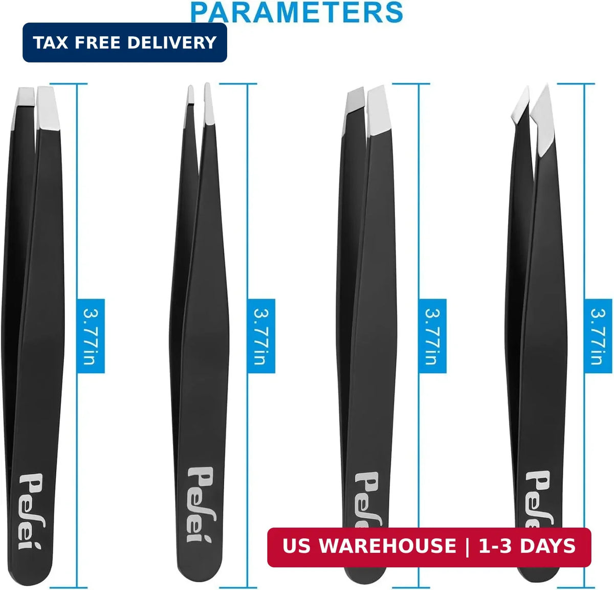 Professional Stainless Steel Tweezers Set for Eyebrows & Facial Hair Removal