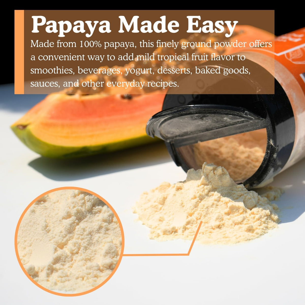 Freeze-Dried Papaya Powder - Natural Tropical Fruit for Baking & Smoothies