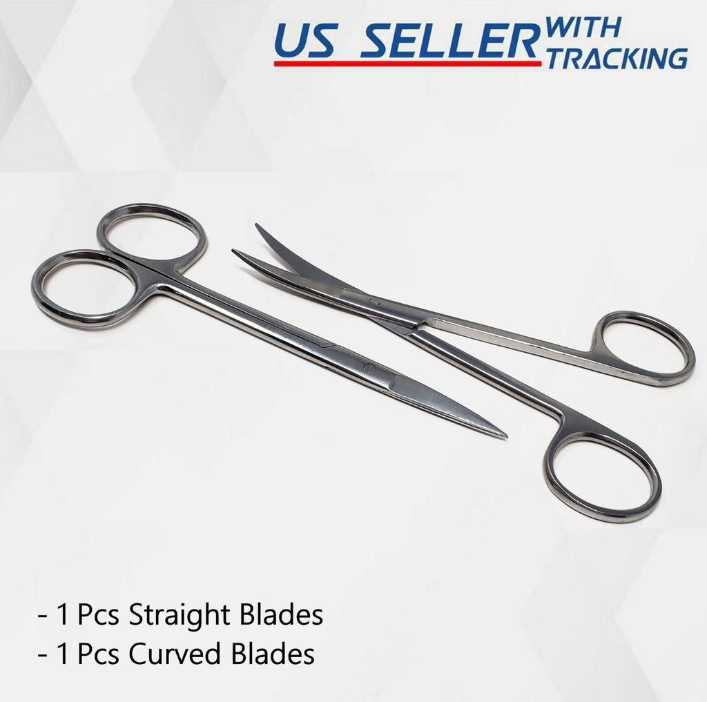 Multipurpose Small Scissors for Mustache, Eyebrows, Thread - Curved & Straight