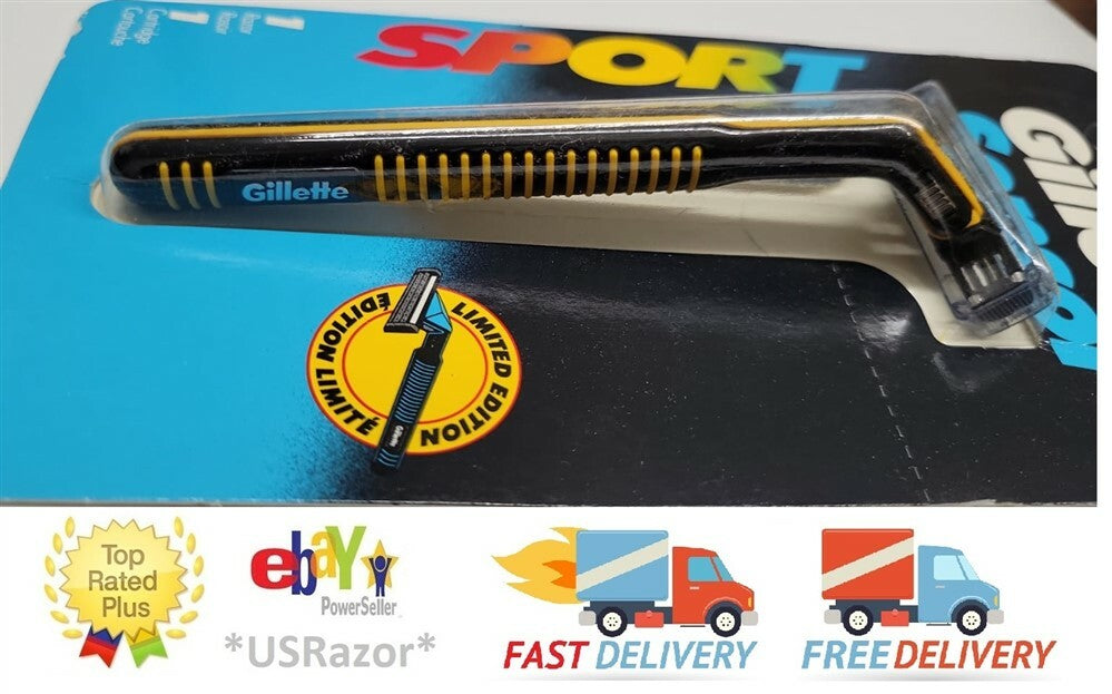 Gillette Sensor Razor Handle & Refill Cartridge Yellow - Metal Men & Women Shaver