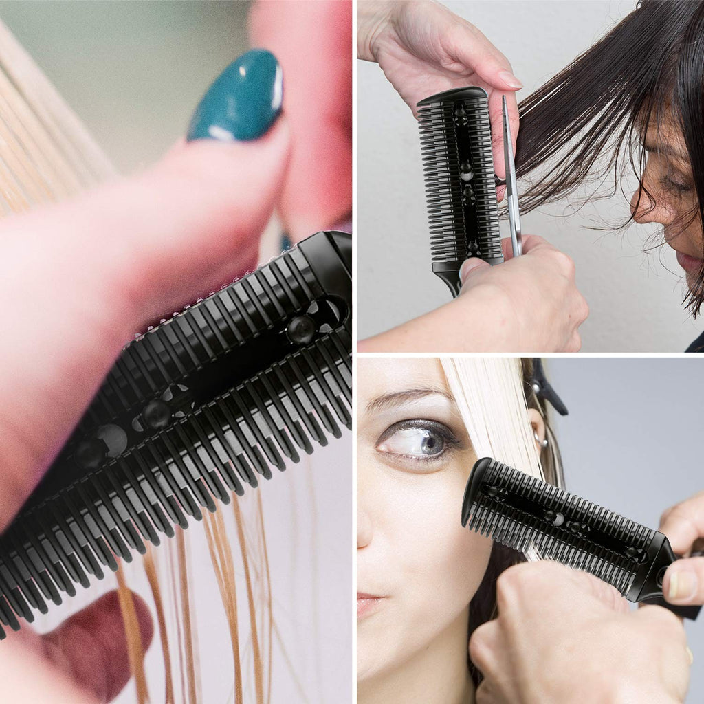 Haircut Razor Comb with 12 Reusable Double-Edge Blades - Hair Cutting Tool