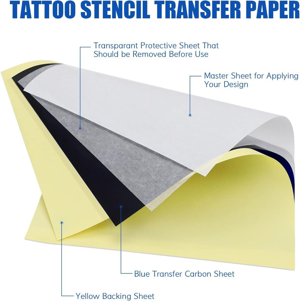 Tattoo Stencil Paper Kit – 100 A4 Sheets, 4-Layer Transfers