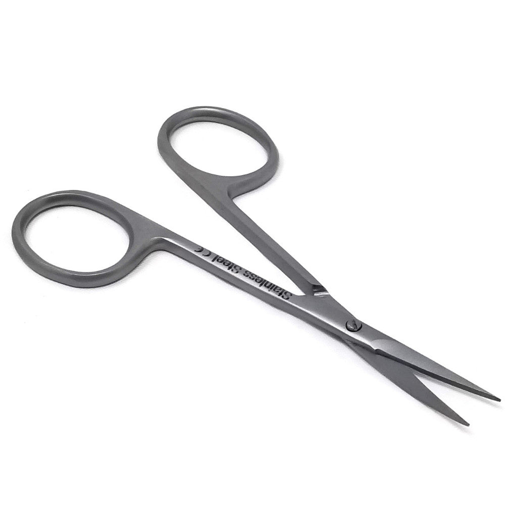Stainless Steel Curved Tip Scissors for Beard, Nose, Ear & Eyebrow Trimming - 4 Inch
