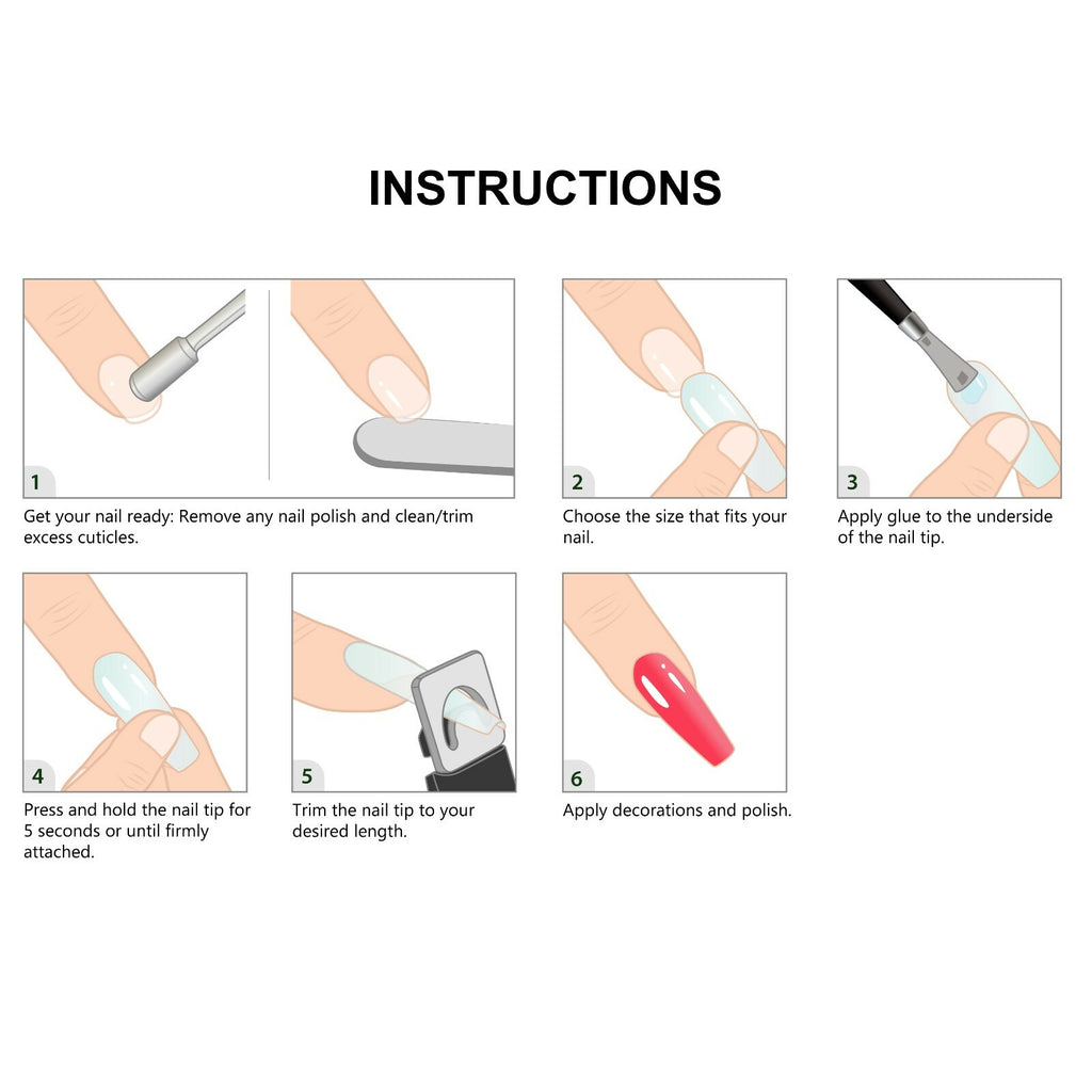 570Pcs Nail Tips Set - Press On False Nails in Coffin, Ballerina, Stiletto & French Styles