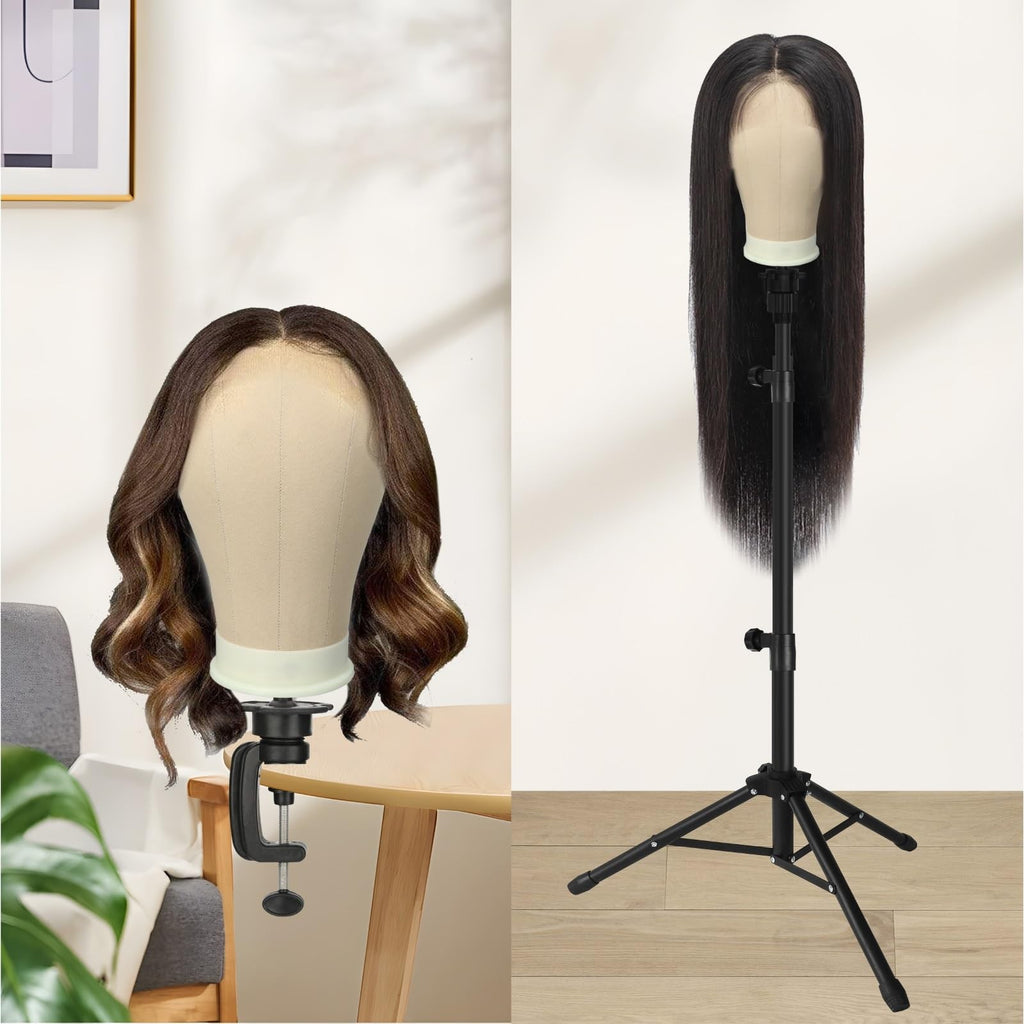 24 Inch Mannequin Head for Wigs Canvas Wig Head with Mount Hole
