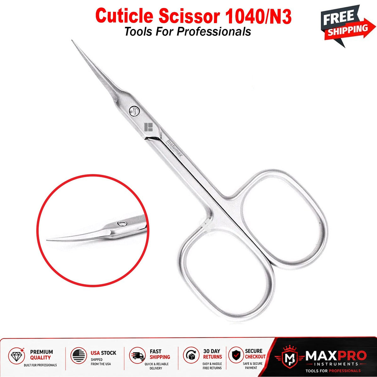 Grooming Scissors for Eyebrows, Nails, Beard & Cuticle Trimming - Multiple Variants