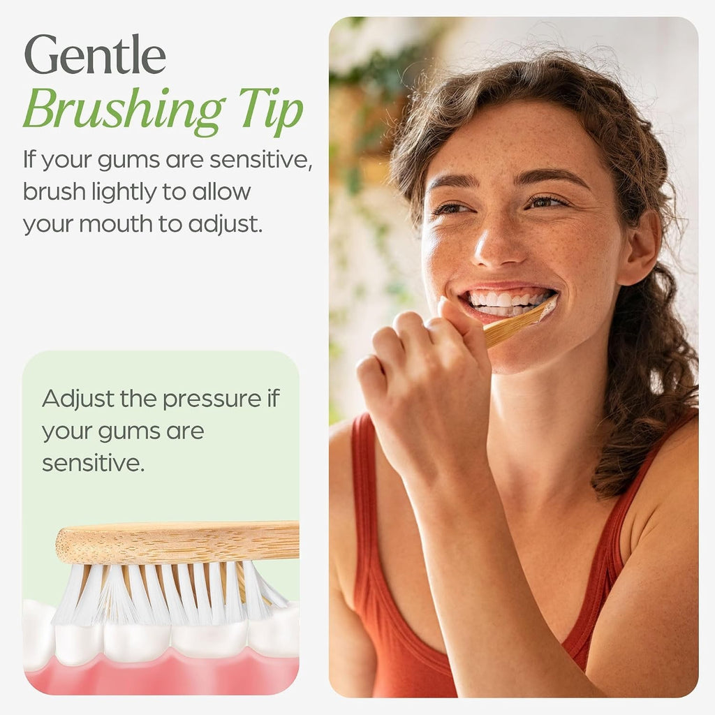 Eco-Friendly Bamboo Toothbrushes Set - Soft BPA-Free Bristles for Family Oral Care