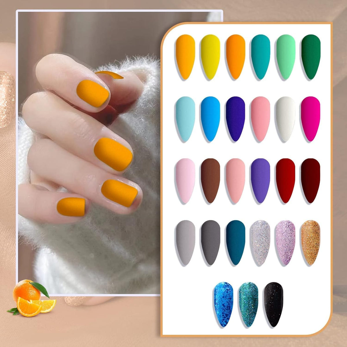 Professional Gel Nail Polish Kit - 27 Colors with Glitter | Long-Lasting & Non-Toxic