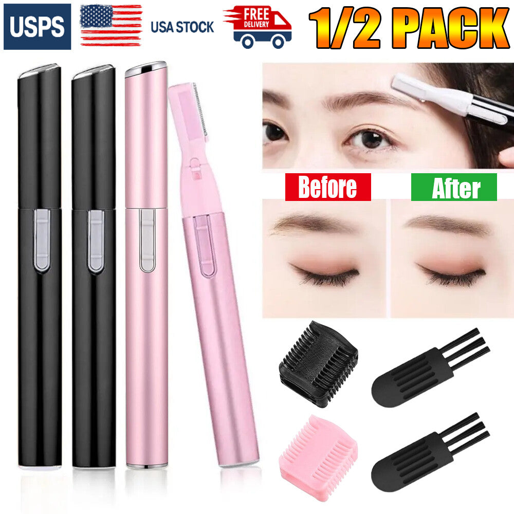 Rechargeable Nose & Eyebrow Trimmer Set for Men Women Face & Ear Grooming