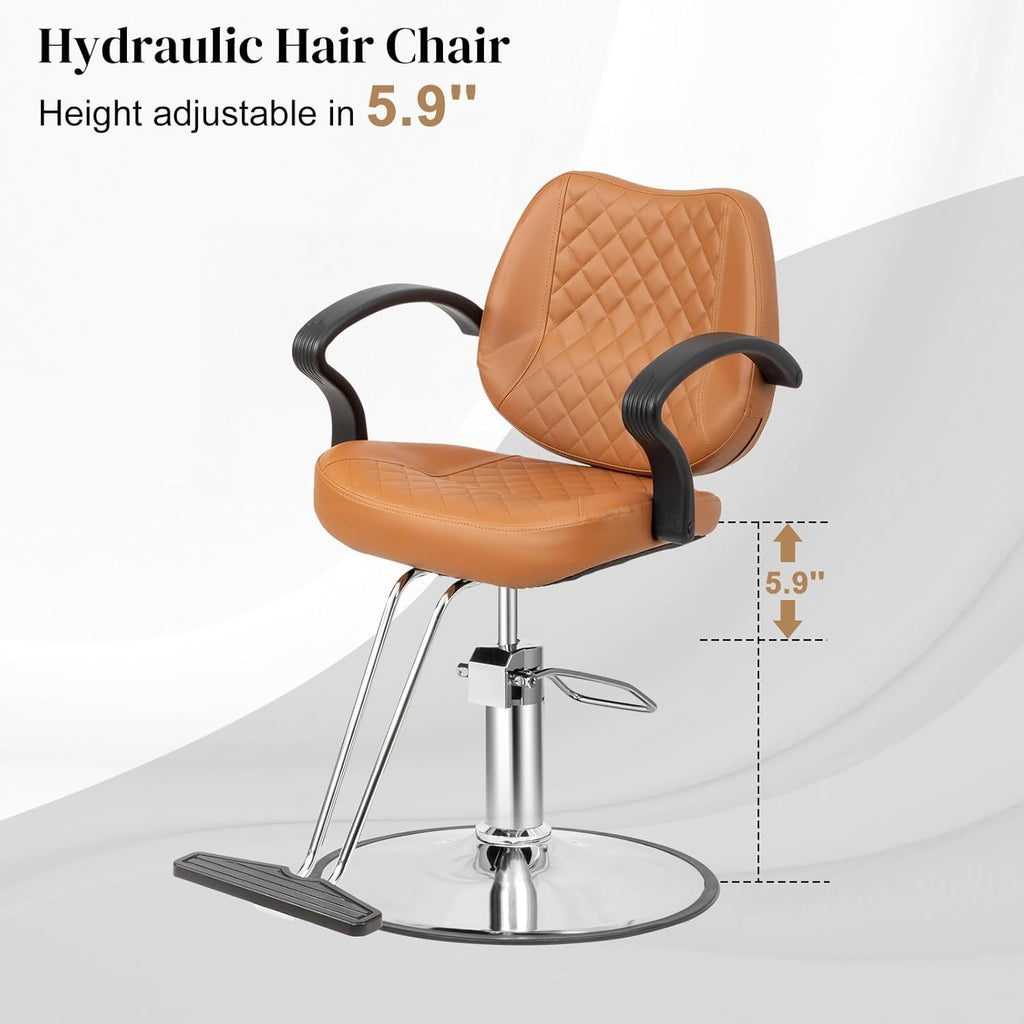 Heavy Duty Salon Styling Chair with Hydraulic Pump & Swivel Base