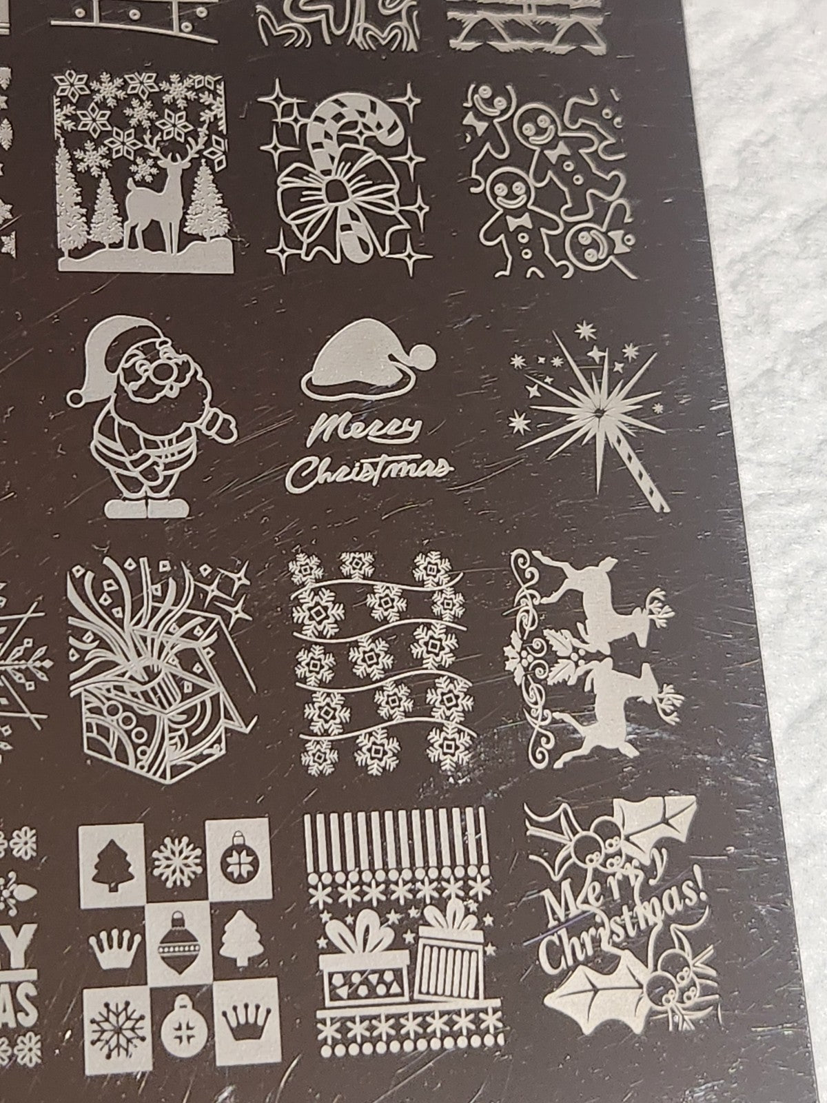 Large Nail Stamping Plate - Miss Xmas Reindeer Holiday Design