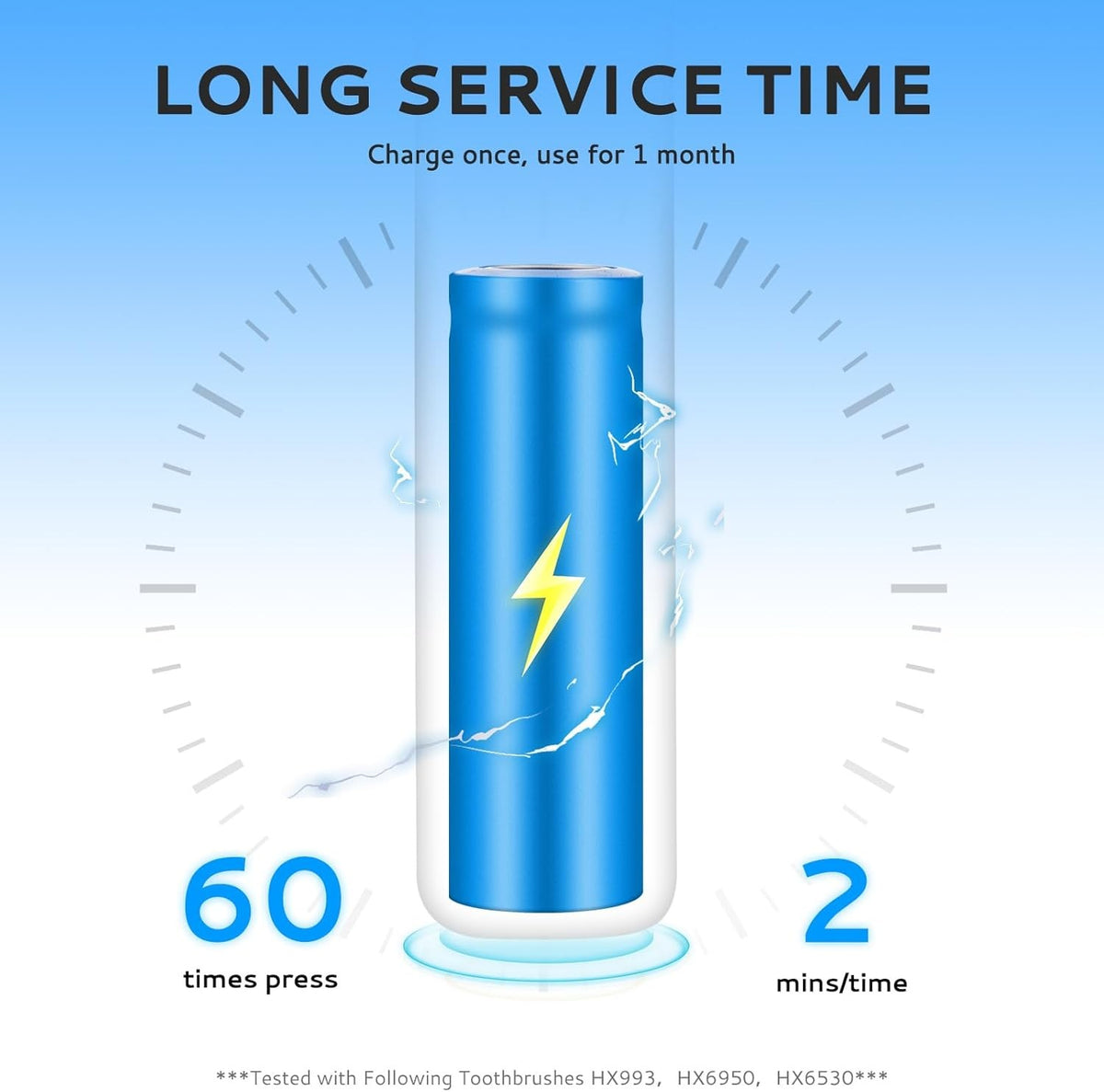 Rechargeable Electric Toothbrush Battery 800mAh for Philips HX Series
