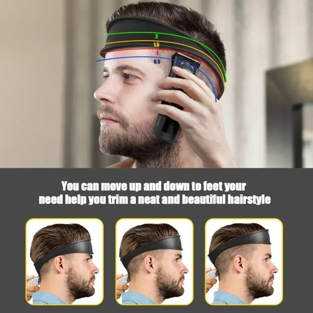 Silicone Headband Haircut Template for Precise Hair Trimming & Fading