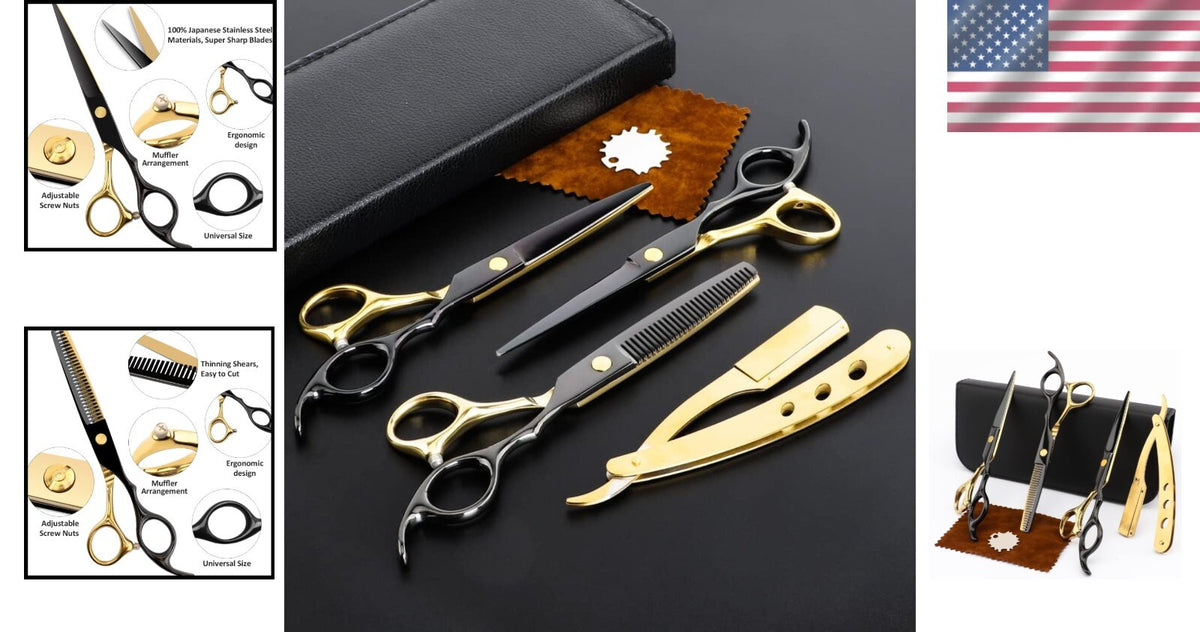 Professional Hairdressing Scissors 6.7 Inch with Leather Case - Salon & Barber Use