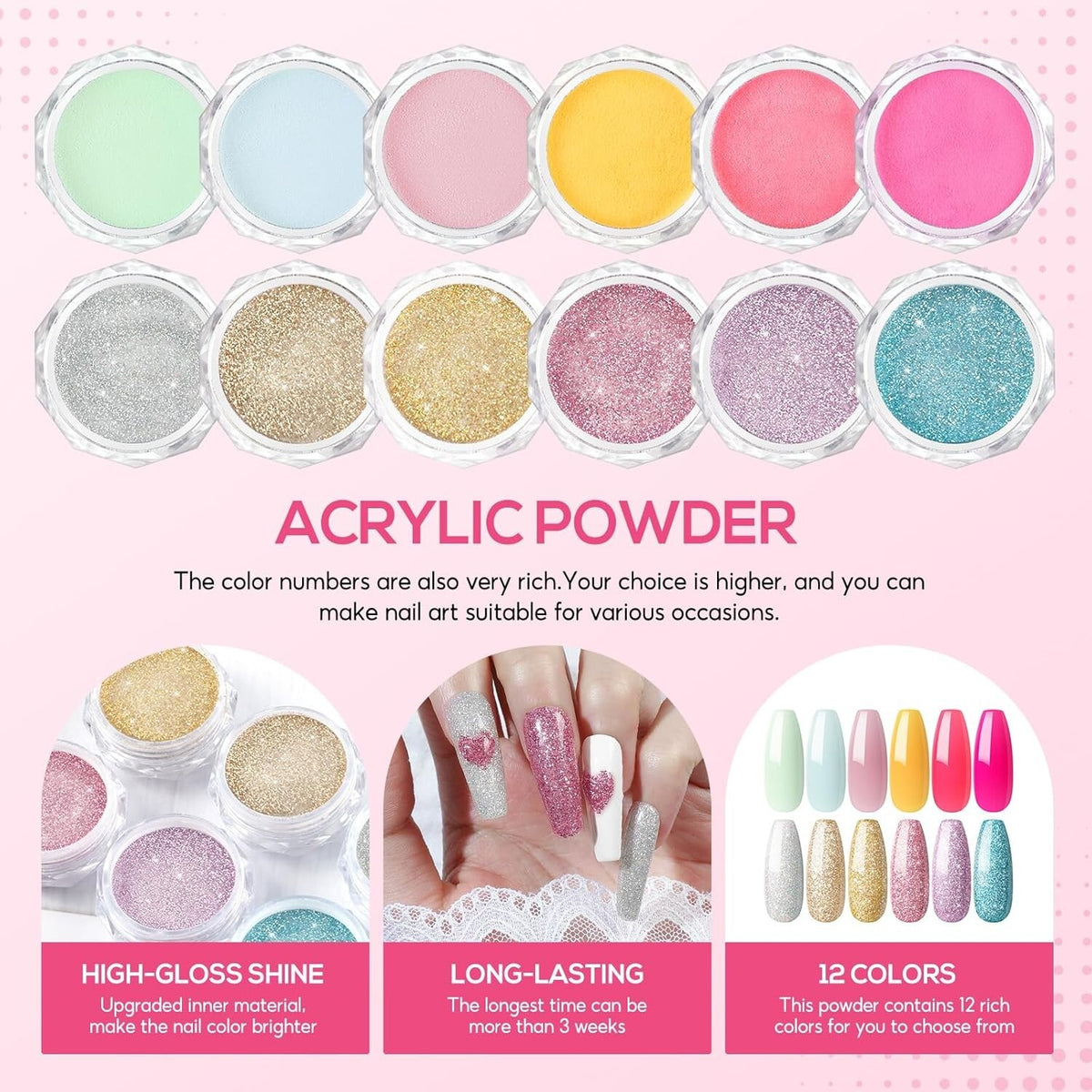 Professional Acrylic Nail Kit for Beginners with Drill UV Light & Decorations