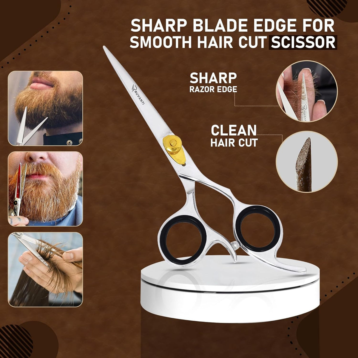 Professional Hair Cutting Scissors Stainless Steel Ergonomic Handle