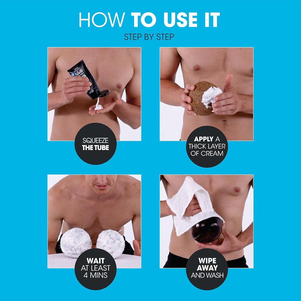 Men's Intimate Hair Removal Cream - Cruelty-Free, Painless, All Skin Types