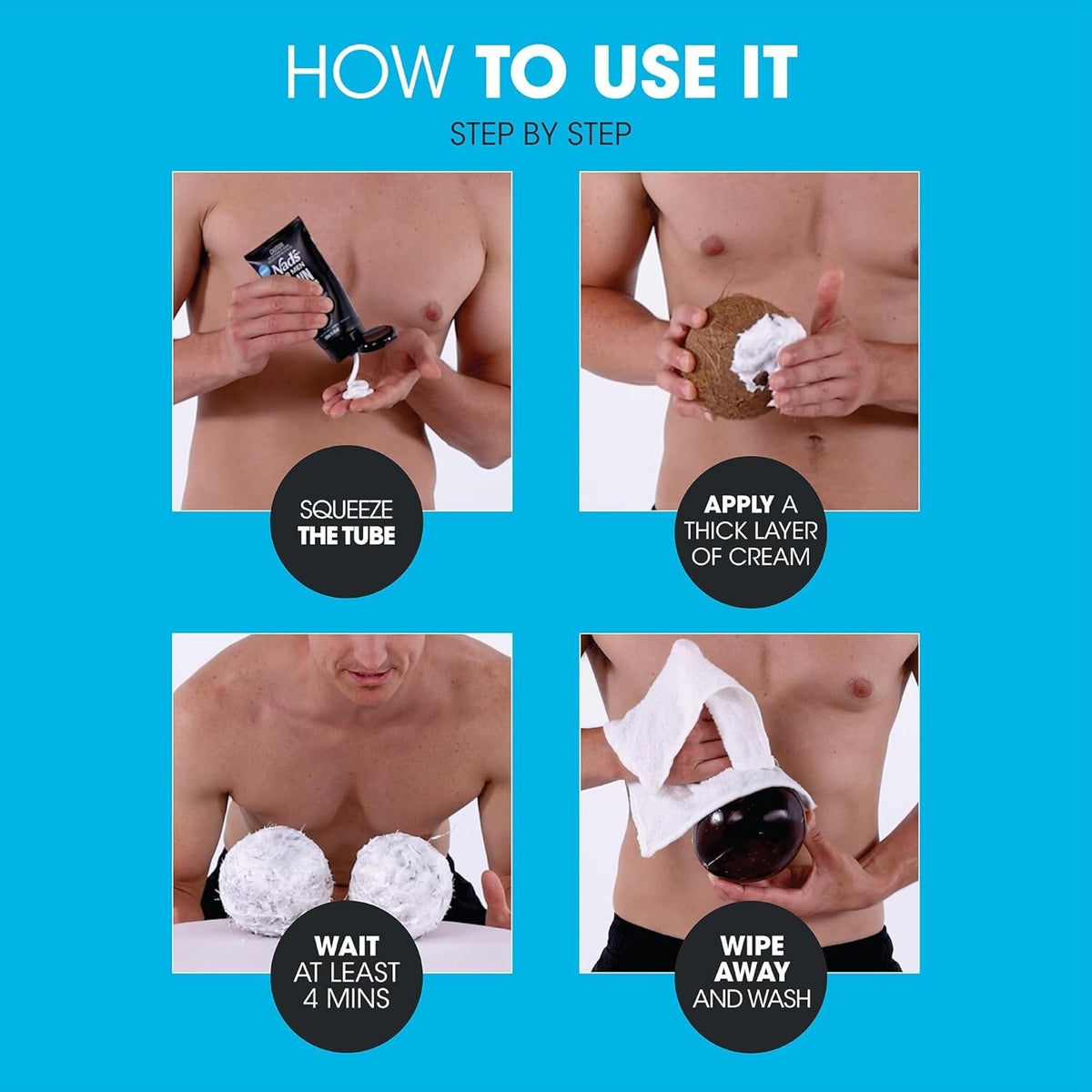 Men's Intimate Hair Removal Cream - Cruelty-Free, Painless, All Skin Types