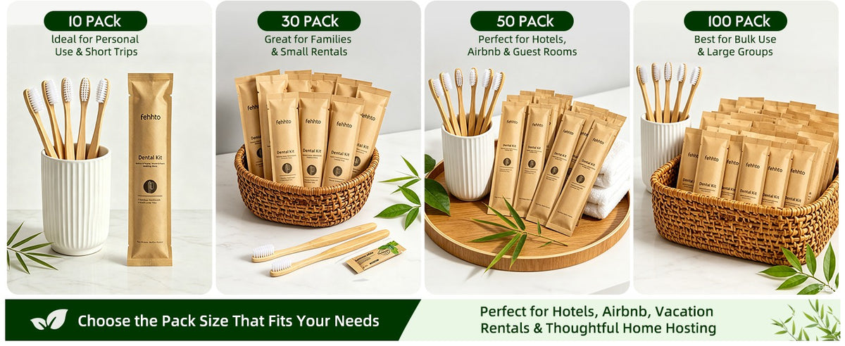 Individually Wrapped Guest Dental Kit with Toothbrush and Toothpaste for Hotel & Travel