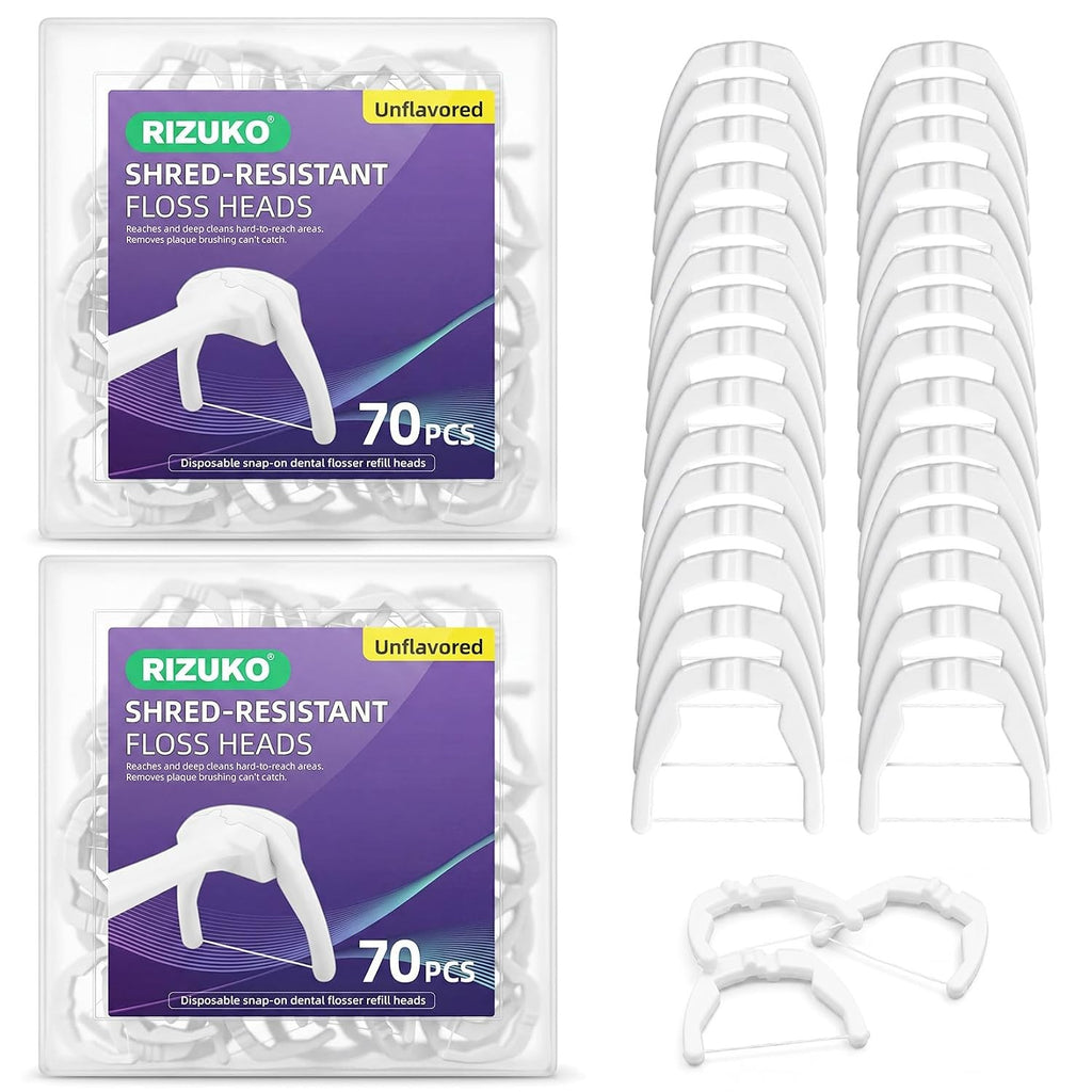 Floss Refills for Power Flossers - 70 Unflavored Heads Pack of 2