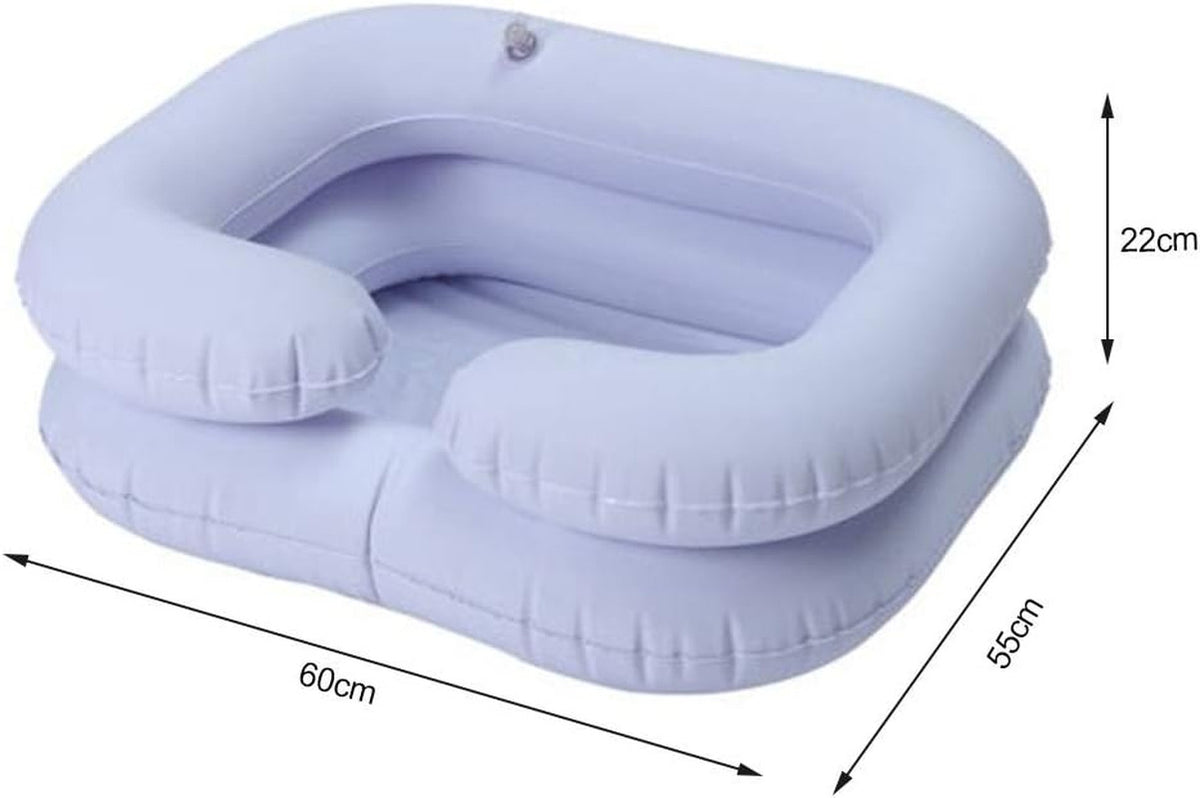 Inflatable Hair Washing Basin Portable Shampoo Bed with 2 Inflatable Chambers