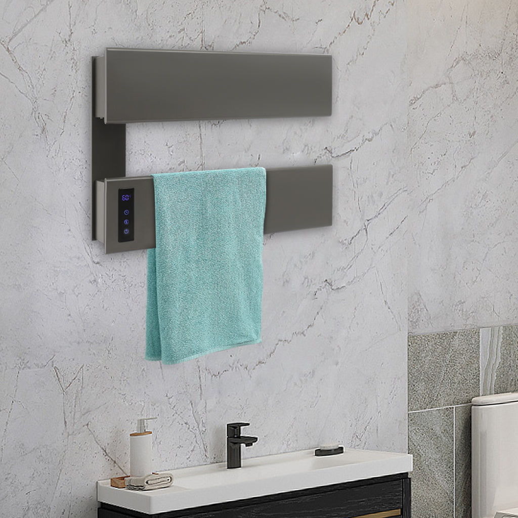 Electric Wall-Mounted Towel Warmer with Adjustable Timer and Temperature
