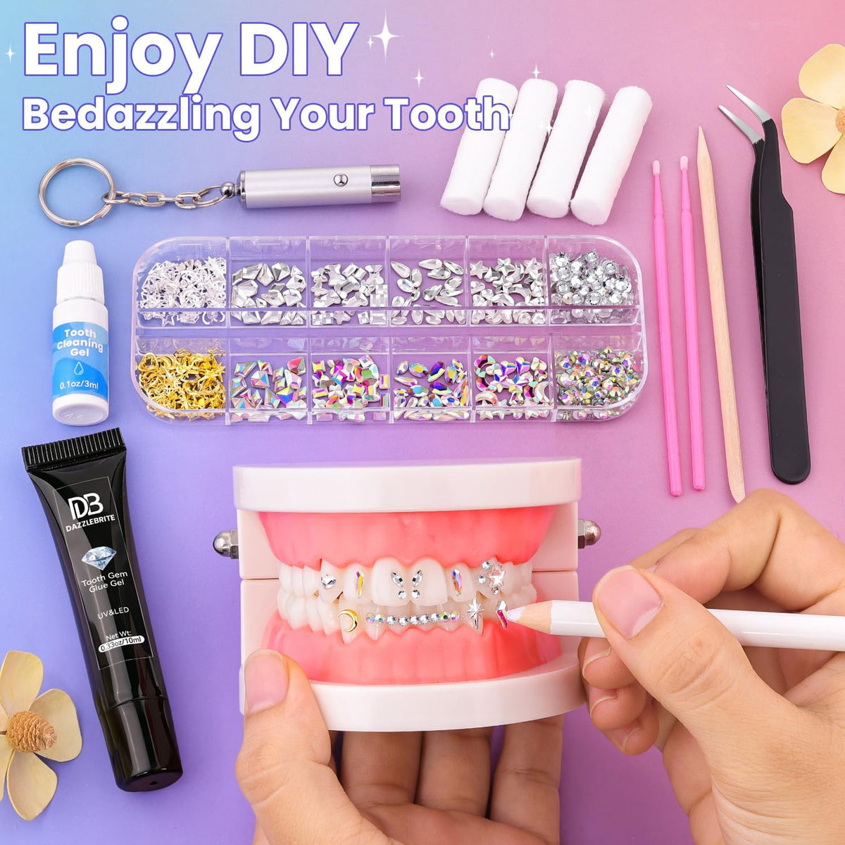 Tooth Gem Kit with Crystals for Teeth - 500 Pcs Dental Jewelry Set for Adults & Kids