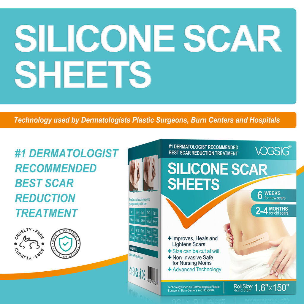 Scar Removal Silicone Tape for Hypertrophic Scars & Keloids - 1.6 Inch Wide, Multiple Lengths