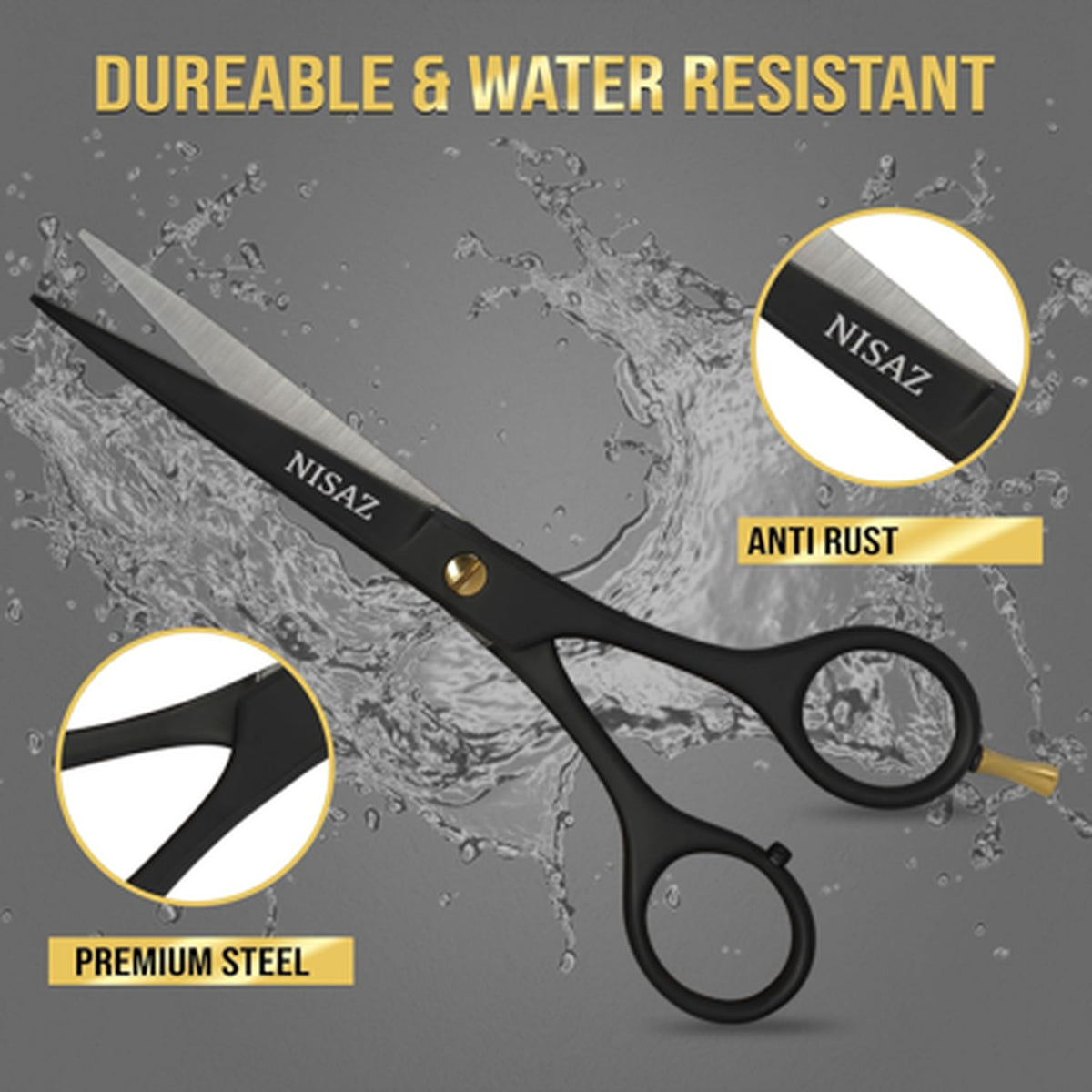 Professional 6.5 Inch Matte Black Hair Cutting Scissors High Carbon Stainless Steel