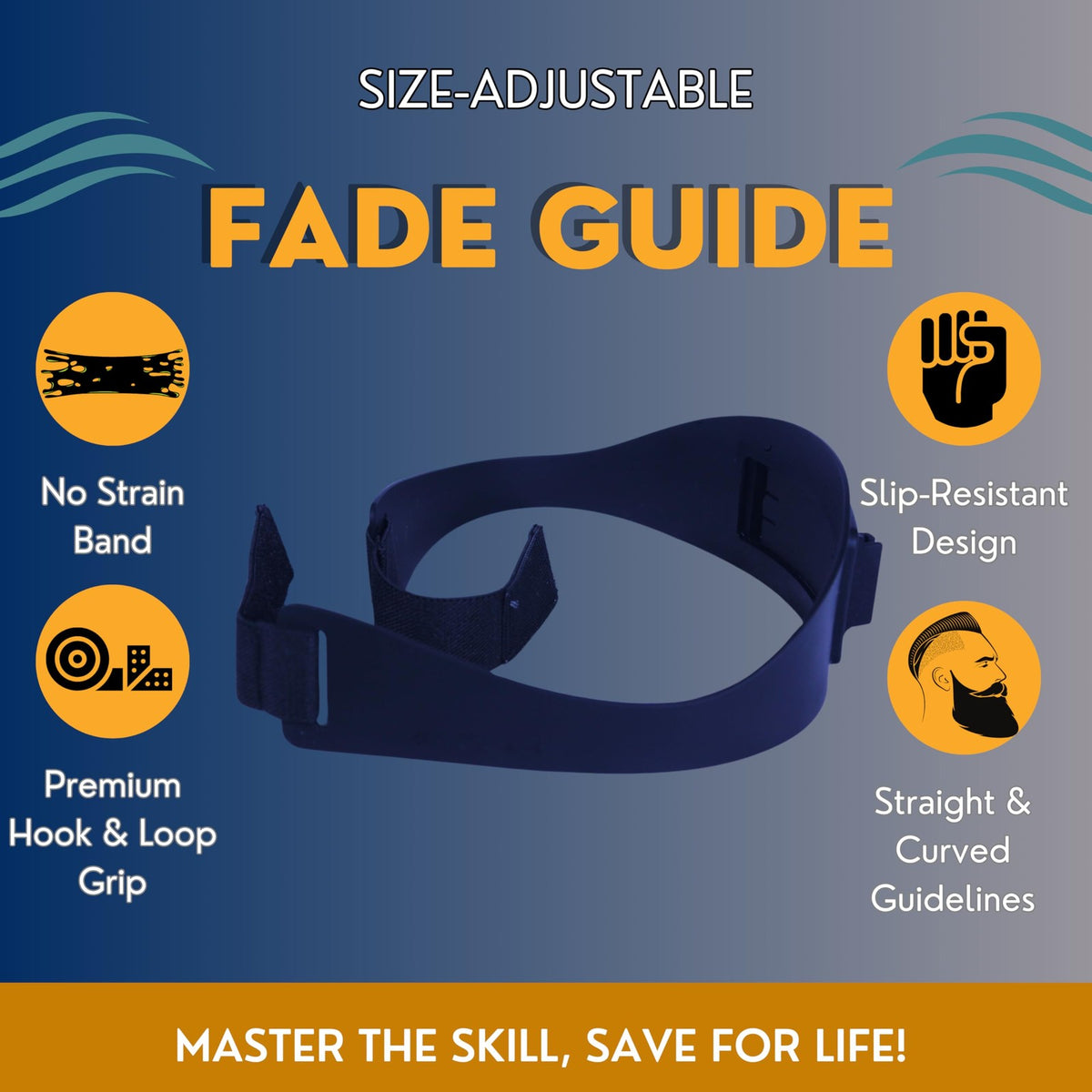 Men's Self Haircut Kit with Neckline Shaving Guide & Fade Band