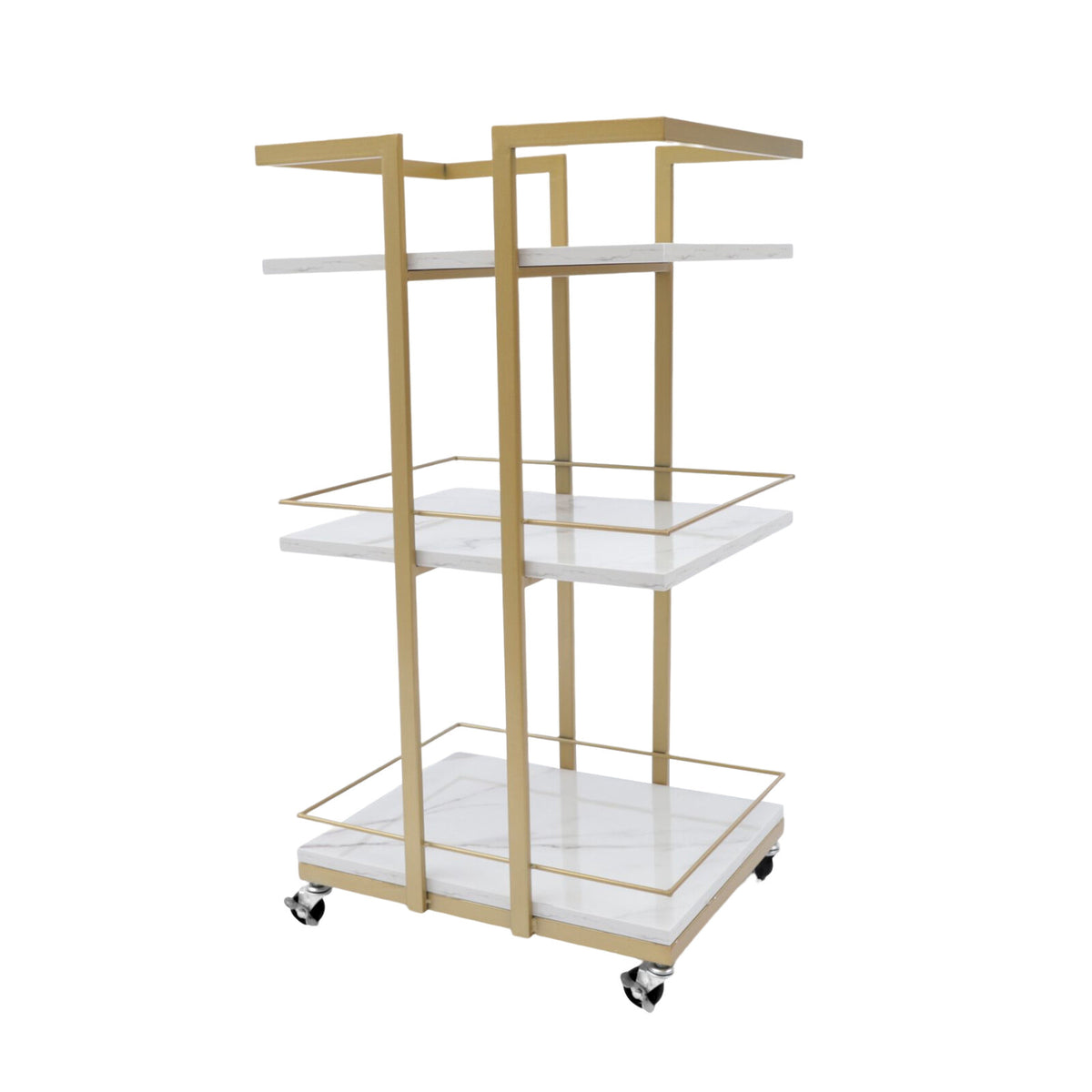 Multi-Purpose Household Storage Cart with 3 Shelves on Wheels