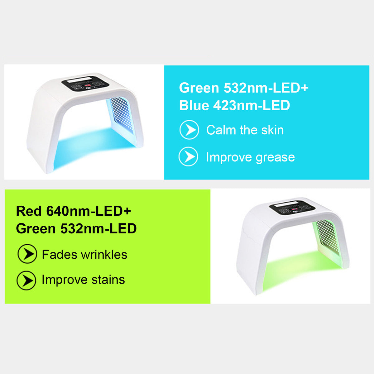 7-Color LED Light Therapy Facial Skin Rejuvenation Machine for Anti-Aging