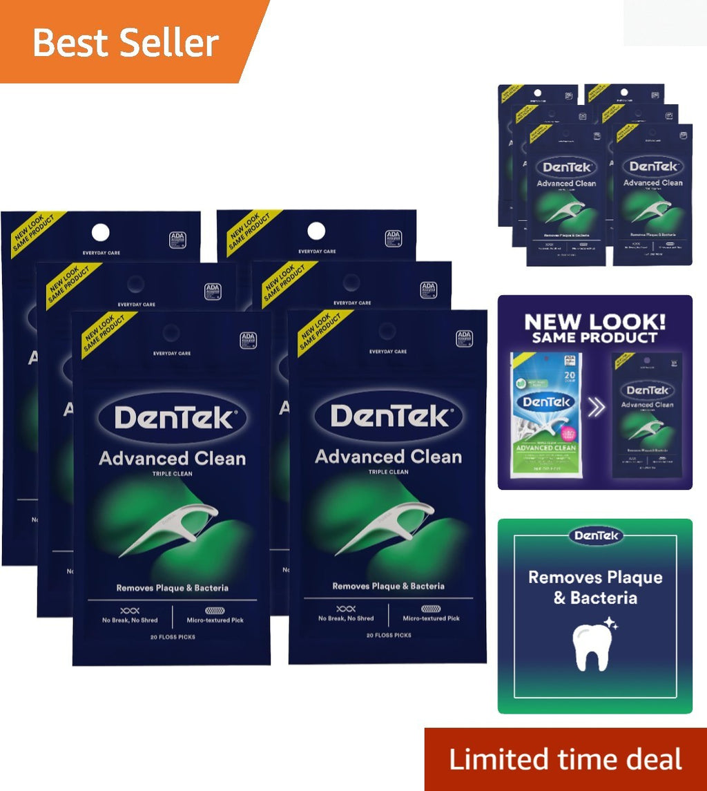 Dental Floss Picks with Micro-Textured Toothpick & Tongue Scraper - 120 Mint Flavored
