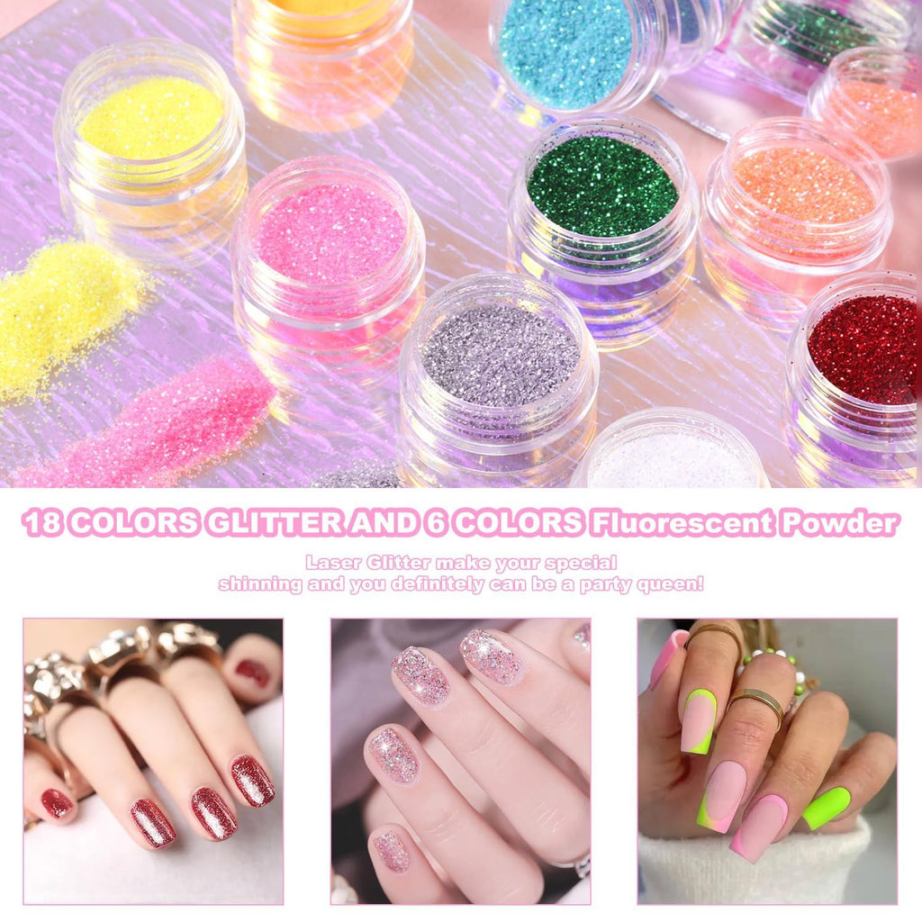 Acrylic Nail Kit for Beginners Professional Manicure Set with 12 Colors & Accessories