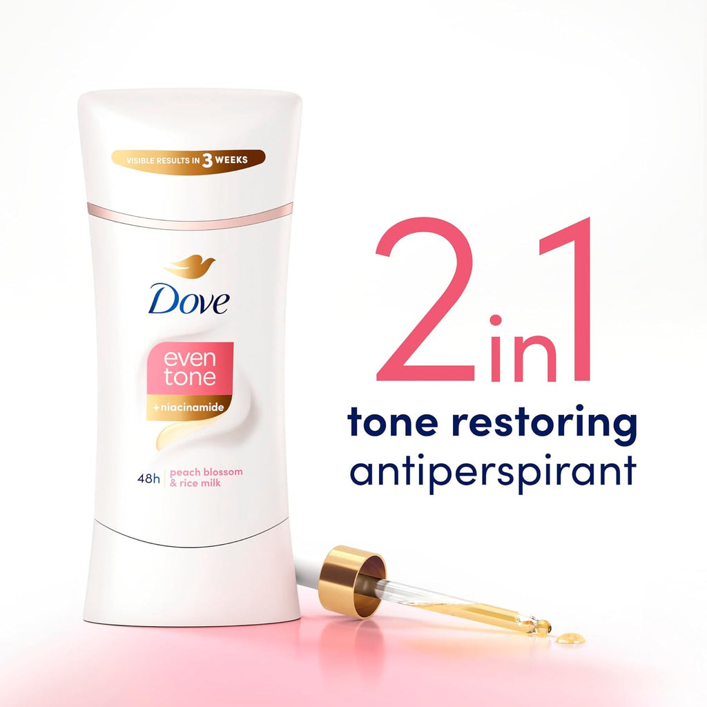 Dove Antiperspirant Deodorant Stick Peach Blossom & Rice Milk 3 Pack