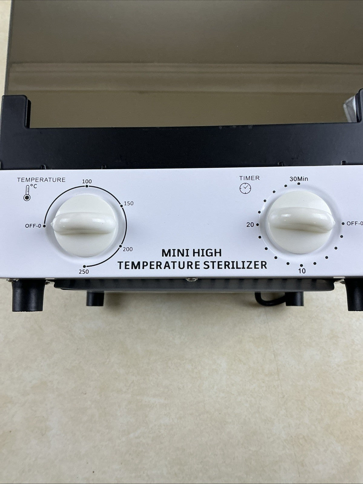 Mini High Temperature Sterilizer for Tools 250°C with Timer - Silver/White