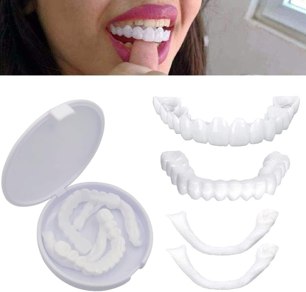 Instant Fake Teeth Smile Set - 2 Upper Dentures for Temporary Confidence