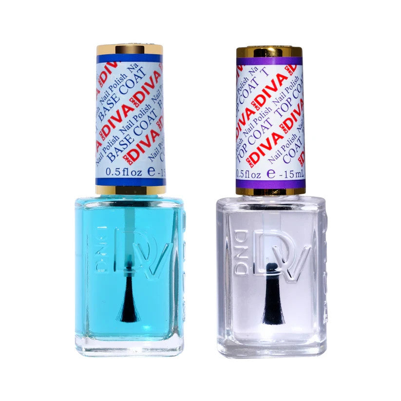 Nail Polish Base and Top Coat Set - Long-Lasting High Shine 15mL